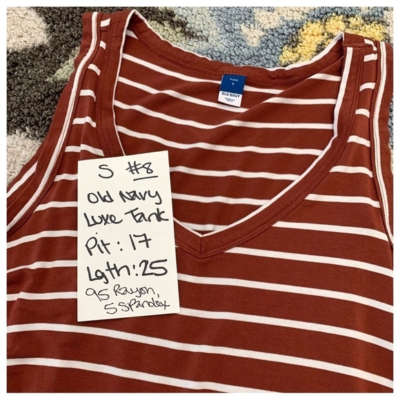 #8 Old Navy Luxe Striped V-Neck Casual Sleeveless Tank Blouse Shirt Top Small - Picture 3 of 5